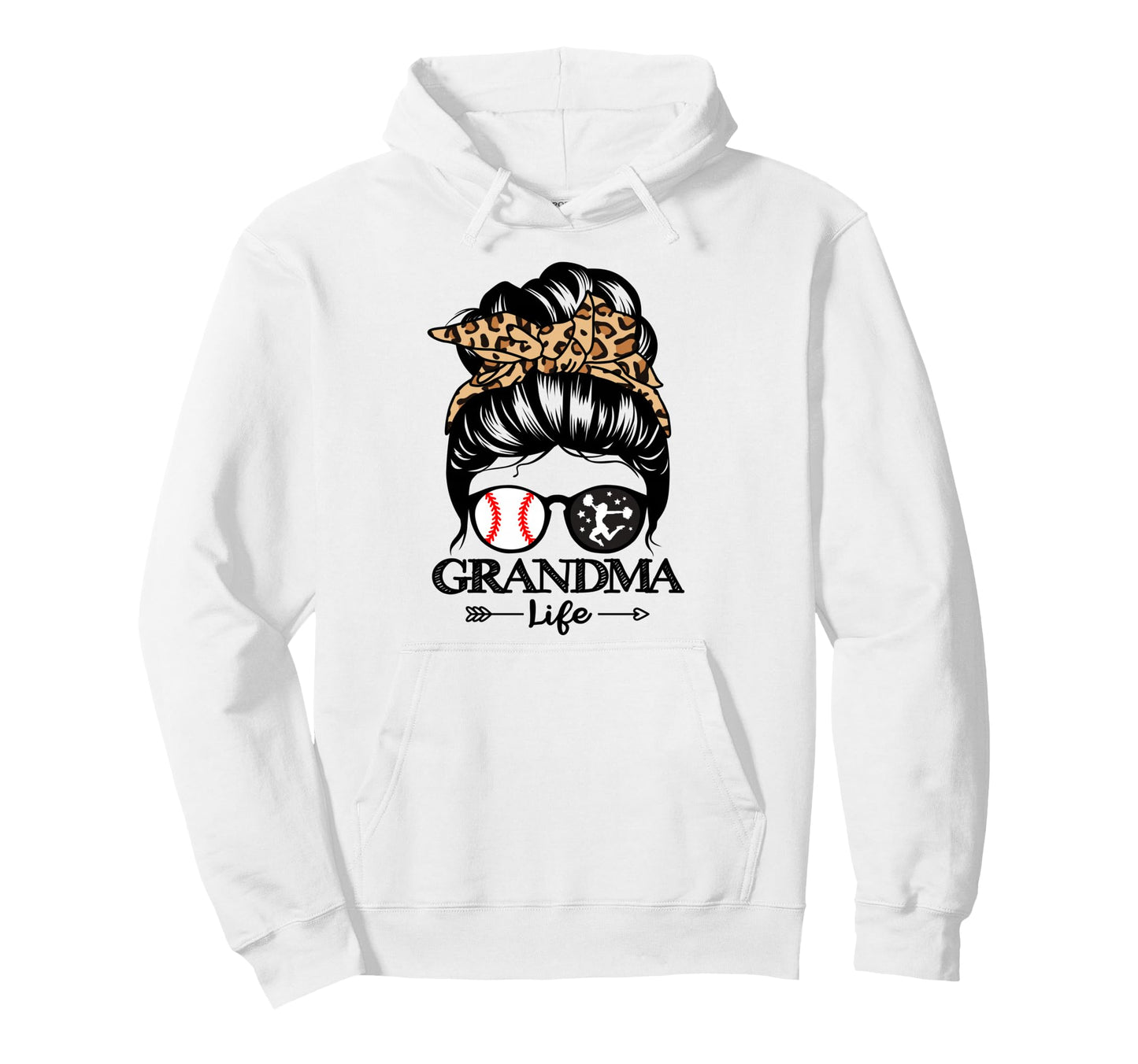 Grandma Life Messy Bun Hair Funny Hoodie - Streetwear Style for Adults - T-Shirt, Sweatshirt, Hoodie