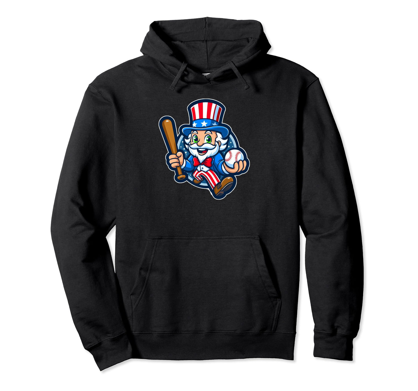Uncle Sam Baseball 4Th July American Hoodie - Trendy Graphic Unisex - T-Shirt, Sweatshirt, Hoodie