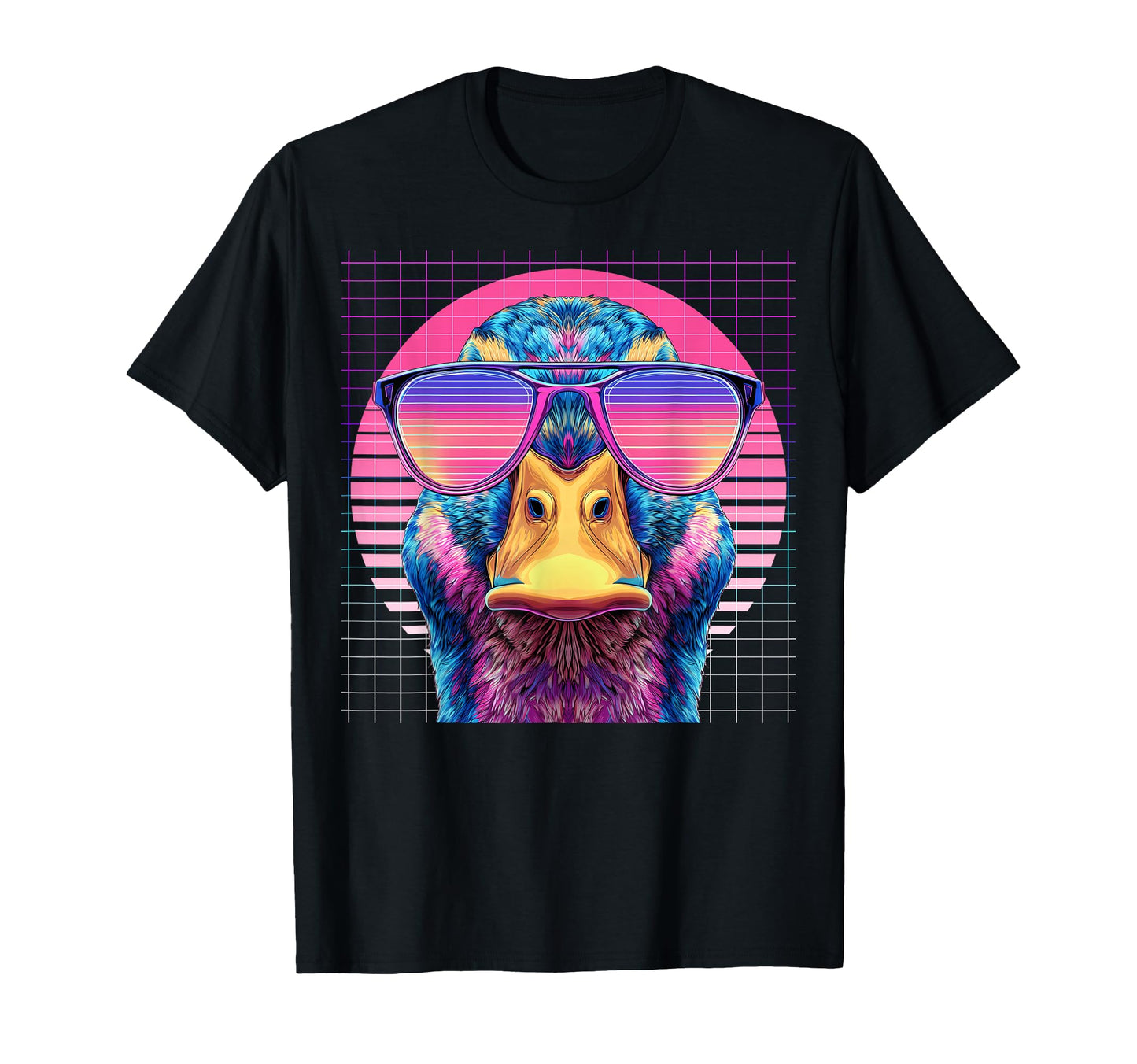 Ducks Sunglasses Ducky Vaporwave T-Shirt - Casual Everyday Wear for Adults - T-Shirt, Sweatshirt, Hoodie