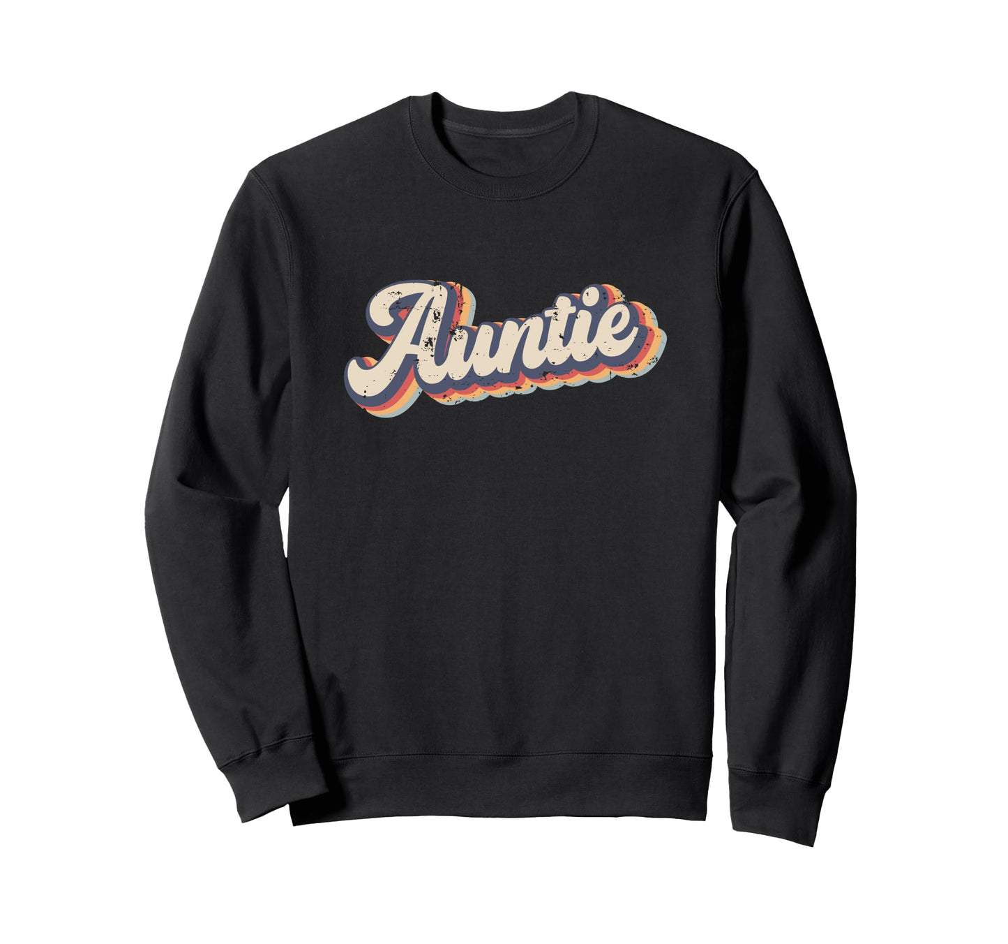 Auntie Rainbow Distressed Sweatshirt - Aesthetic Graphic Men Women - T-Shirt, Sweatshirt, Hoodie
