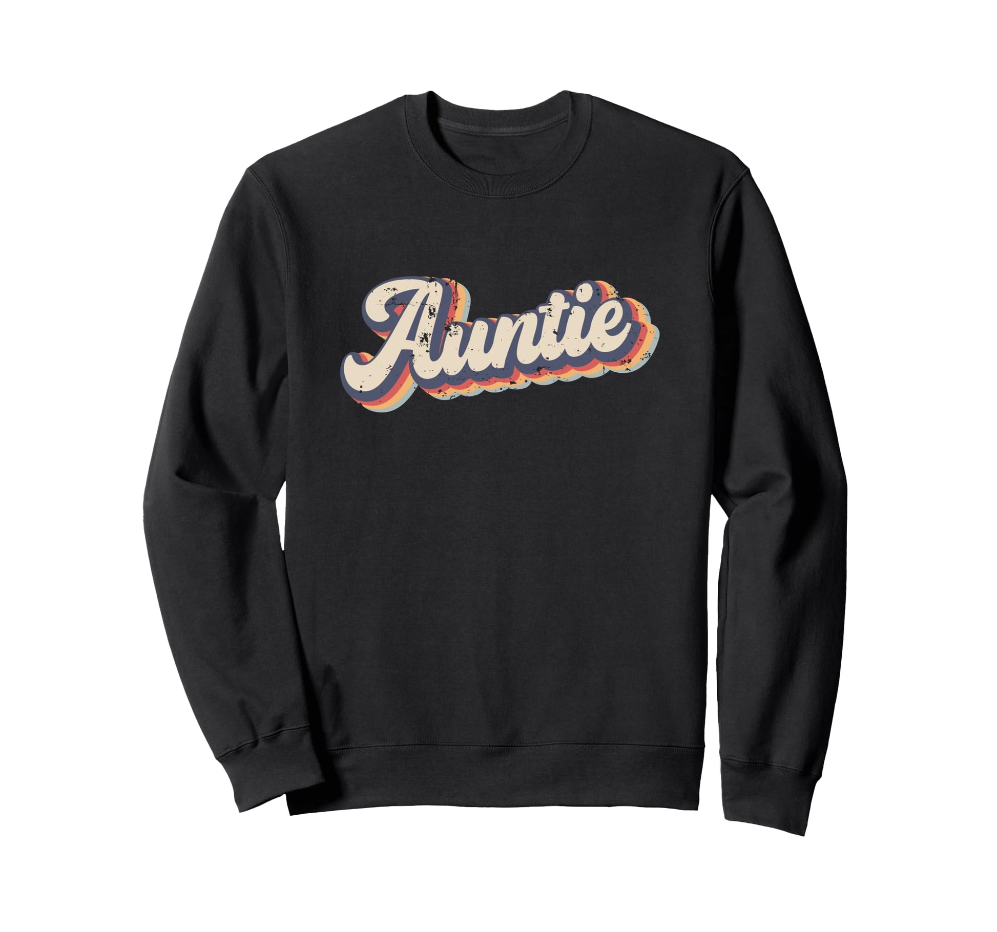 Auntie Rainbow Distressed Sweatshirt - Aesthetic Graphic Men Women - T-Shirt, Sweatshirt, Hoodie