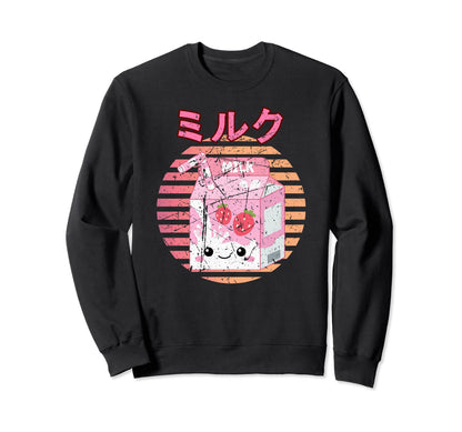 Kawaii Strawberry Milk Japanese Anime Sweatshirt - Trendy Graphic Unisex - T-Shirt, Sweatshirt, Hoodie