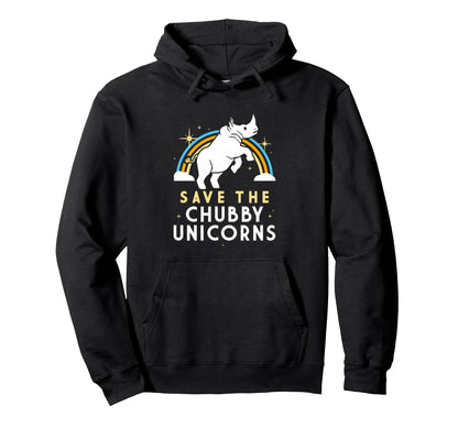Save Chubby Unicorns Rainbow Gifts Hoodie - Minimalist Print Unisex - T-Shirt, Sweatshirt, Hoodie