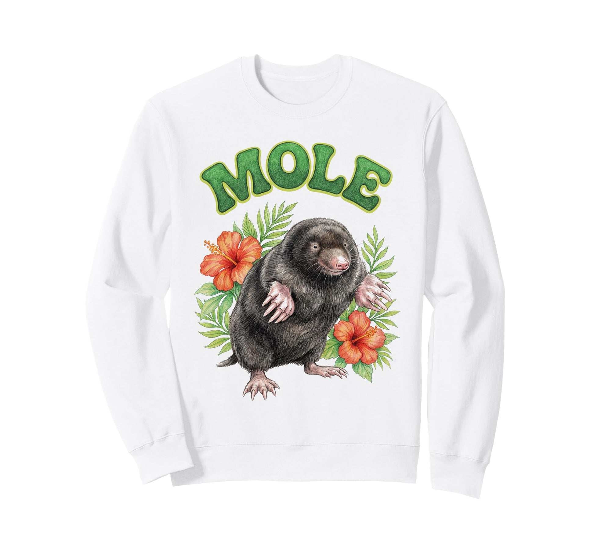 Mole Groovy Floral Mole Watercolor Sweatshirt - Novelty Apparel for Adults - T-Shirt, Sweatshirt, Hoodie
