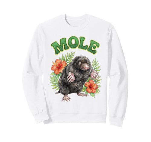 Mole Groovy Floral Mole Watercolor Sweatshirt - Novelty Apparel for Adults - T-Shirt, Sweatshirt, Hoodie