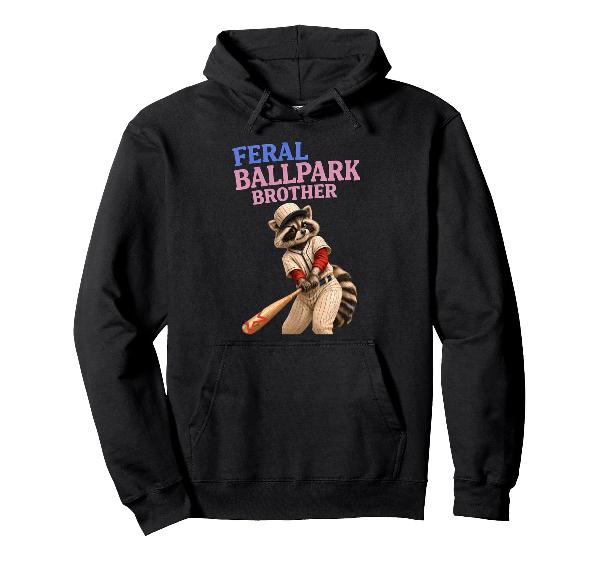Raccoon And Scooter Feral Ballpark Hoodie - Minimalist Print Men Women - T-Shirt, Sweatshirt, Hoodie