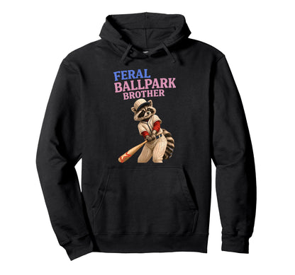 Raccoon And Scooter Feral Ballpark Hoodie - Minimalist Print Men Women - T-Shirt, Sweatshirt, Hoodie
