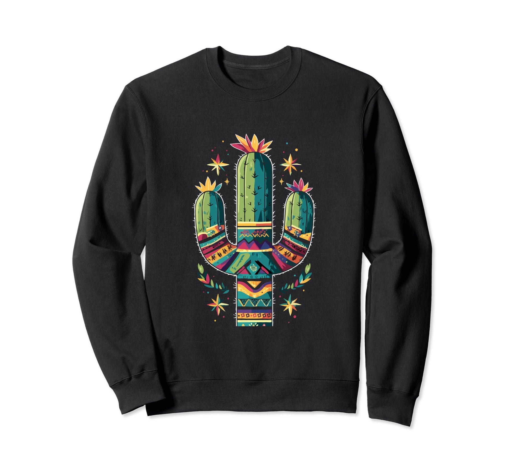Cactus Serape Succulent Plant Cacti Sweatshirt - Trendy Graphic for Adults - T-Shirt, Sweatshirt, Hoodie