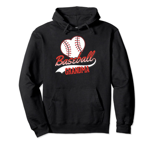 Heart Baseball Grandma Baseball Hoodie - Fun Novelty Design Unisex - T-Shirt, Sweatshirt, Hoodie