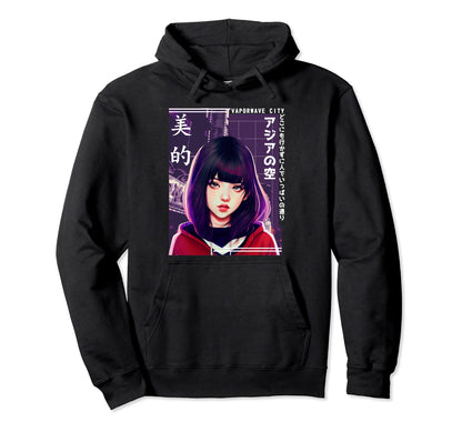 Cyberpop Vaporwave Anime Japanese City Hoodie - Custom Art Print Unisex - T-Shirt, Sweatshirt, Hoodie