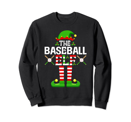 Baseball Elf Funny Family Matching Sweatshirt - Unique Graphic Unisex - T-Shirt, Sweatshirt, Hoodie