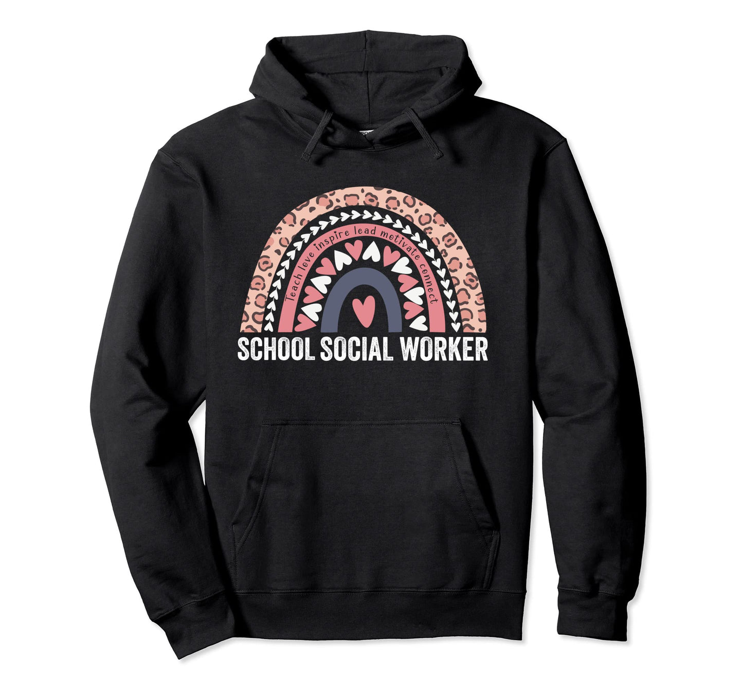 School Social Worker Rainbow 2023 Hoodie - Custom Art Print Men Women - T-Shirt, Sweatshirt, Hoodie