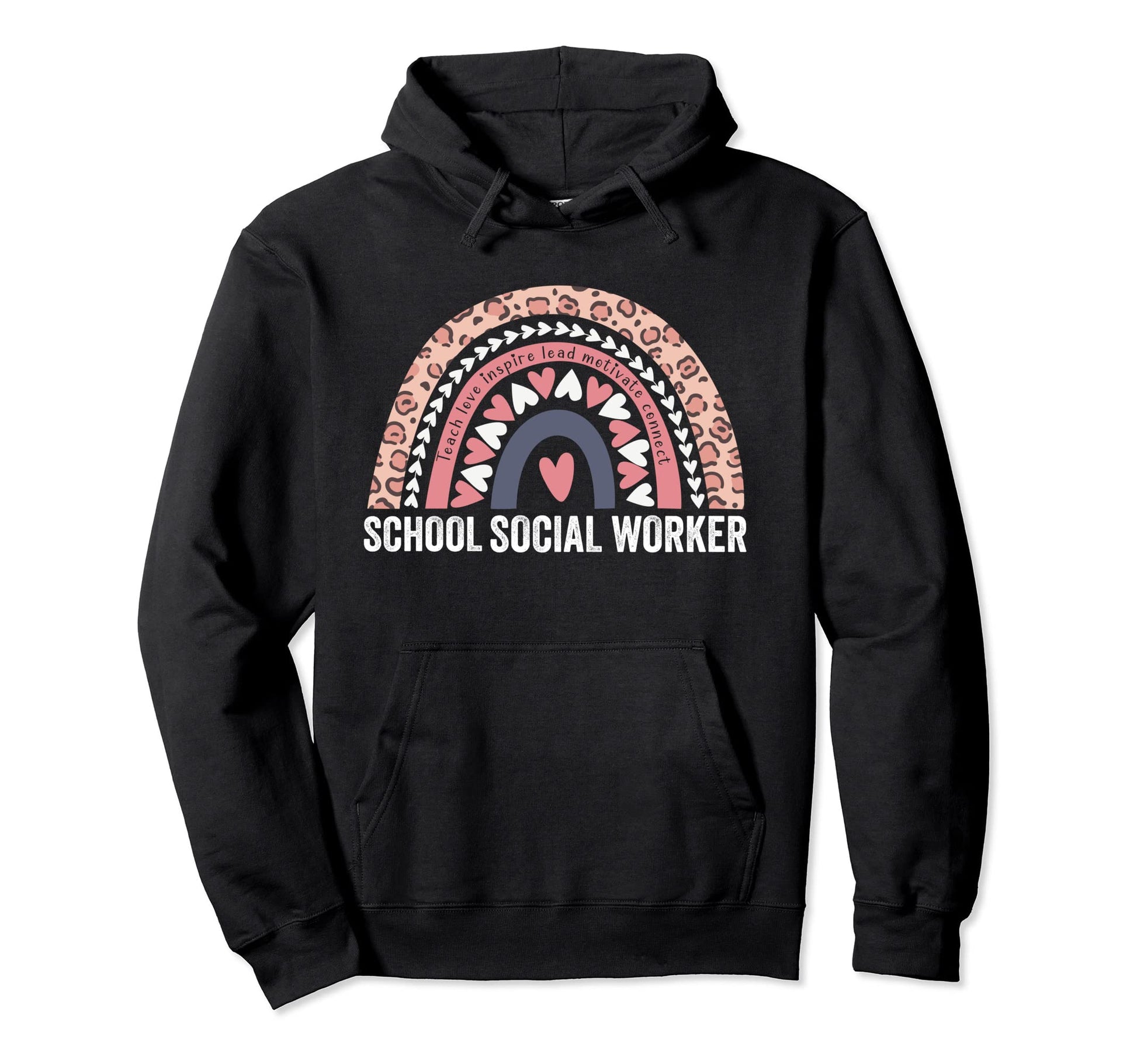 School Social Worker Rainbow 2023 Hoodie - Custom Art Print Men Women - T-Shirt, Sweatshirt, Hoodie