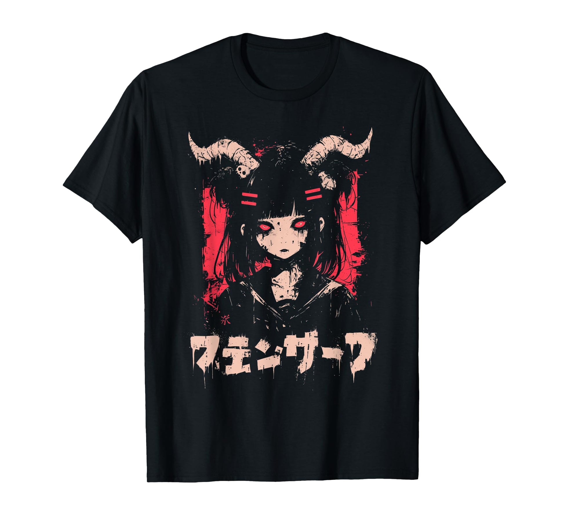 Goth Grunge Demon Anime Waifu T-Shirt - Casual Everyday Wear for Adults - T-Shirt, Sweatshirt, Hoodie