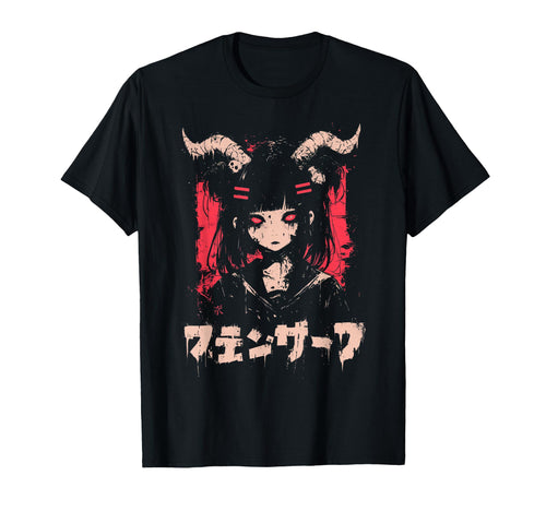 Goth Grunge Demon Anime Waifu T-Shirt - Casual Everyday Wear for Adults - T-Shirt, Sweatshirt, Hoodie
