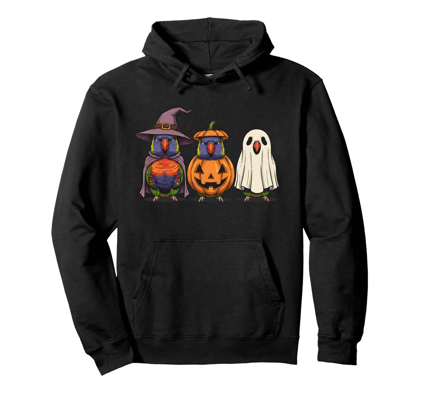 Spooky Ghost Lorikeet Parrot Lover Hoodie - Minimalist Print Men Women - T-Shirt, Sweatshirt, Hoodie