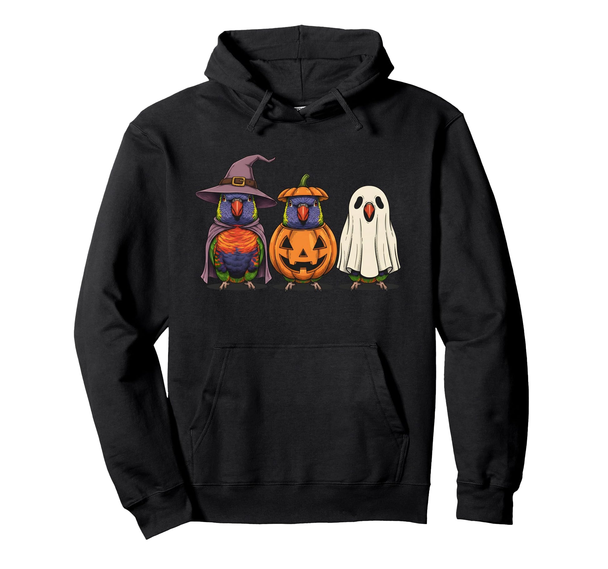 Spooky Ghost Lorikeet Parrot Lover Hoodie - Minimalist Print Men Women - T-Shirt, Sweatshirt, Hoodie