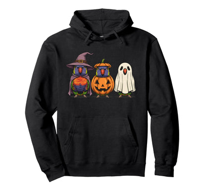 Spooky Ghost Lorikeet Parrot Lover Hoodie - Minimalist Print Men Women - T-Shirt, Sweatshirt, Hoodie