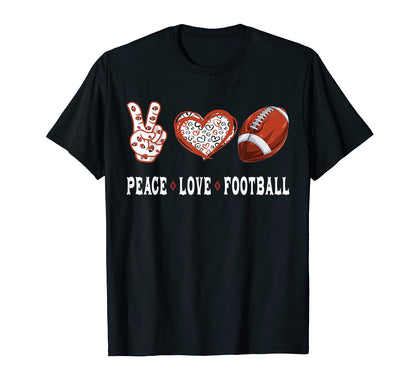 Football Lovers Player Fans Peace Love T-Shirt - Graphic Print Unisex - T-Shirt, Sweatshirt, Hoodie