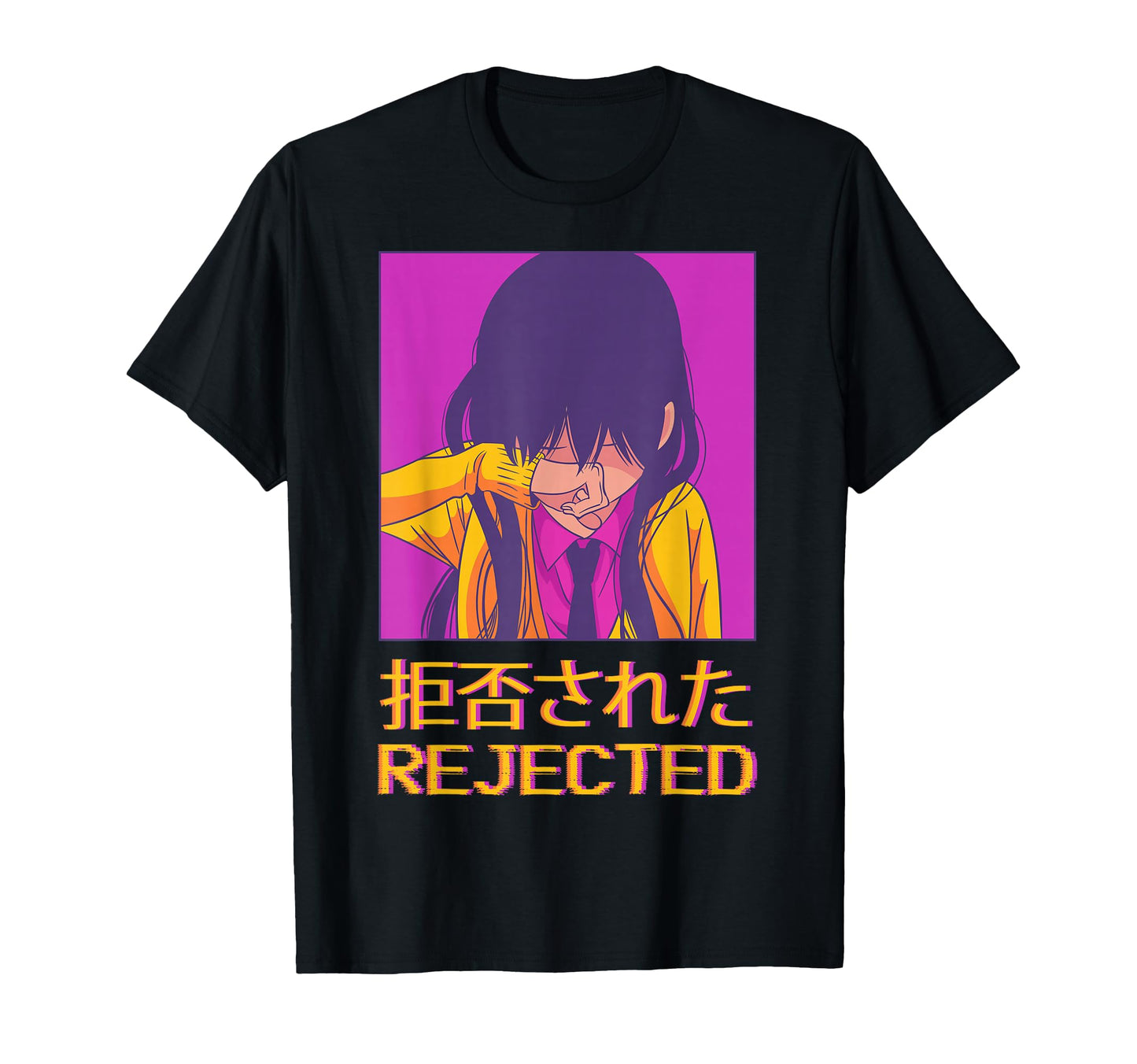 Sad Anime Emo Japanese Vaporwave T-Shirt - Unique Graphic for Adults - T-Shirt, Sweatshirt, Hoodie