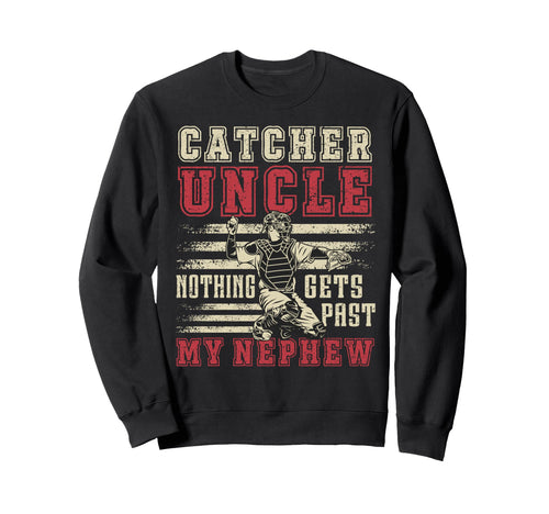 Baseball Catcher Uncle Proud Uncle Sweatshirt - Graphic Print for Adults - T-Shirt, Sweatshirt, Hoodie