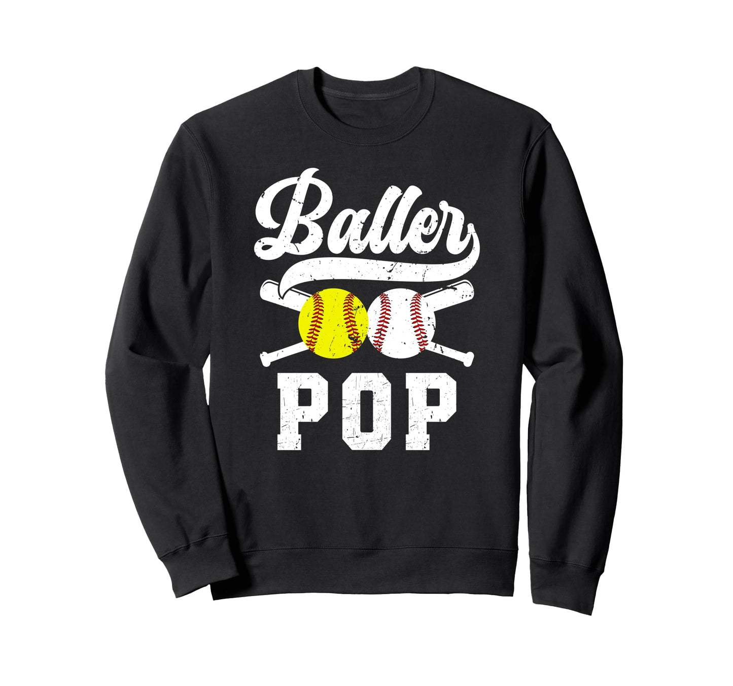 Baller Pop Proud Softball Baseball Sweatshirt - Unique Graphic Men Women - T-Shirt, Sweatshirt, Hoodie