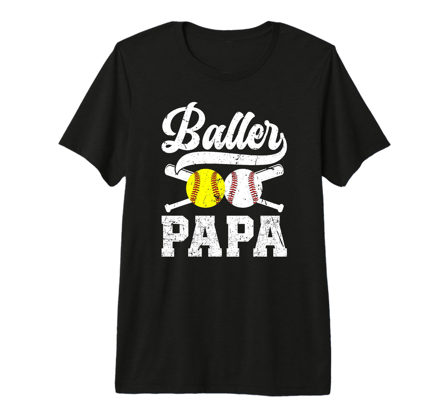 Mens Baller Papa Proud Softball T-Shirt - Aesthetic Graphic Men Women - T-Shirt, Sweatshirt, Hoodie