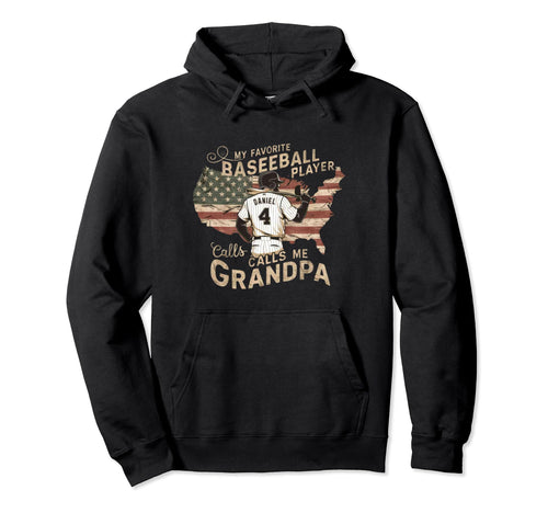 Baseball Grandpa Usa Favorite Player Hoodie - Aesthetic Graphic Men Women - T-Shirt, Sweatshirt, Hoodie