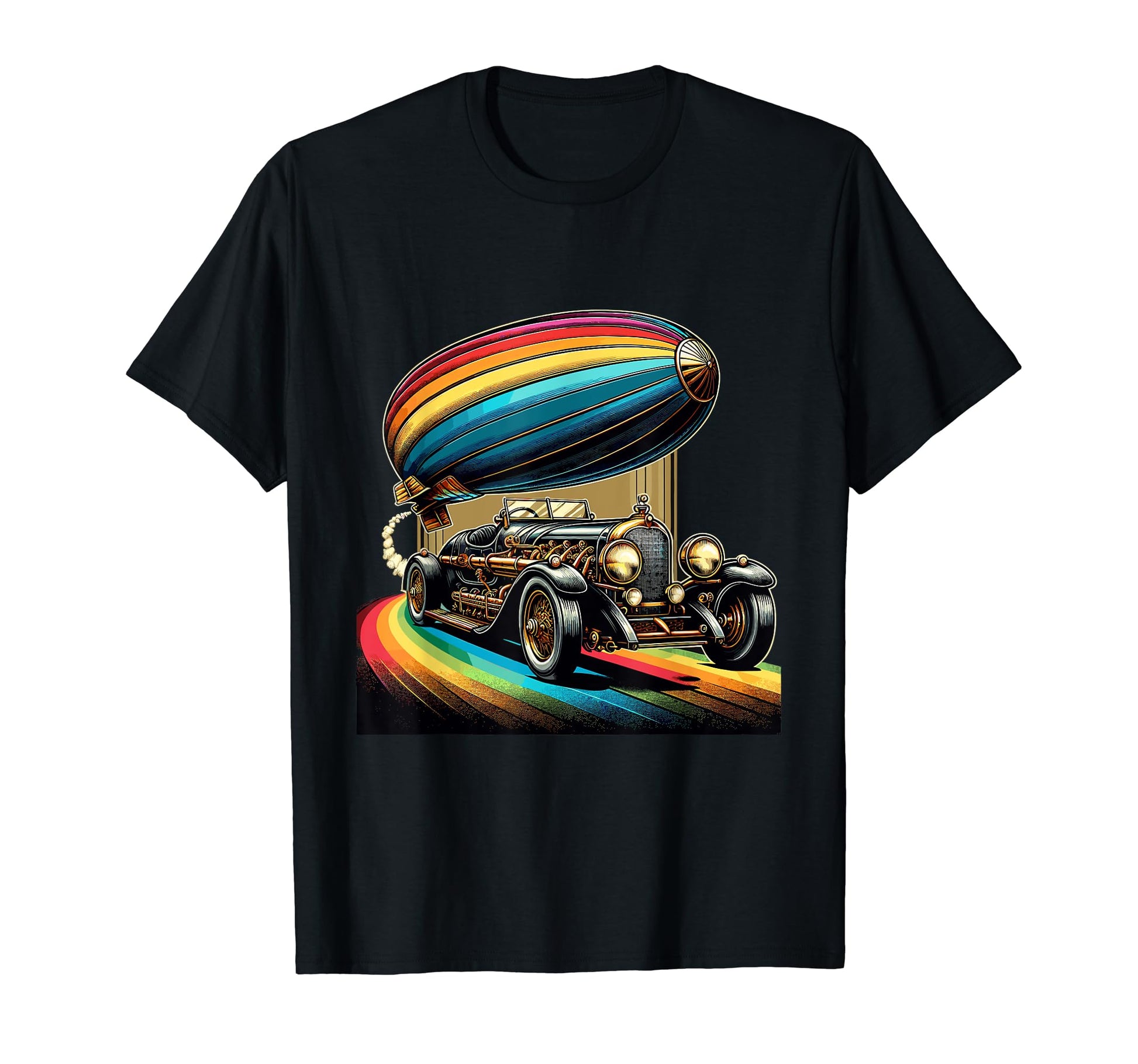 Steampunk Speedster Rainbow Auto Art T-Shirt - Novelty Apparel Unisex - T-Shirt, Sweatshirt, Hoodie