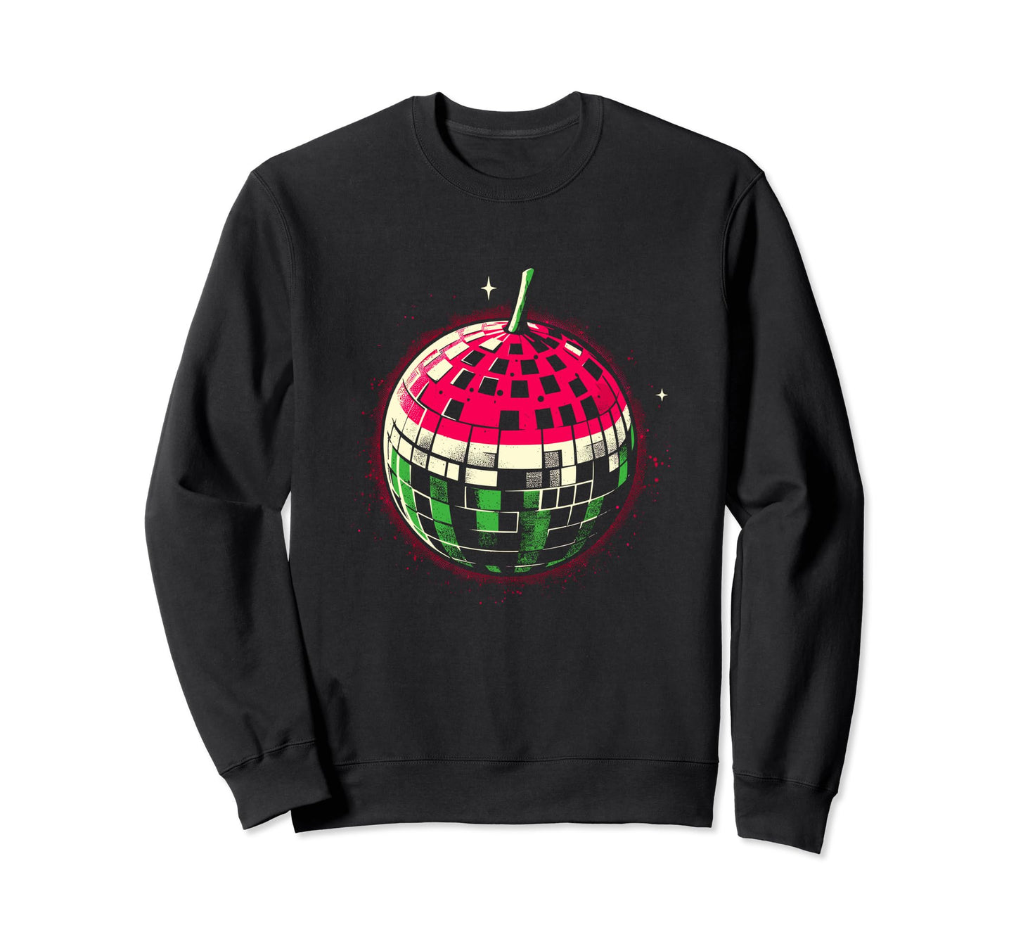 Disco Ball Watermelon Funny Club Disco Sweatshirt - Unique Graphic Unisex - T-Shirt, Sweatshirt, Hoodie