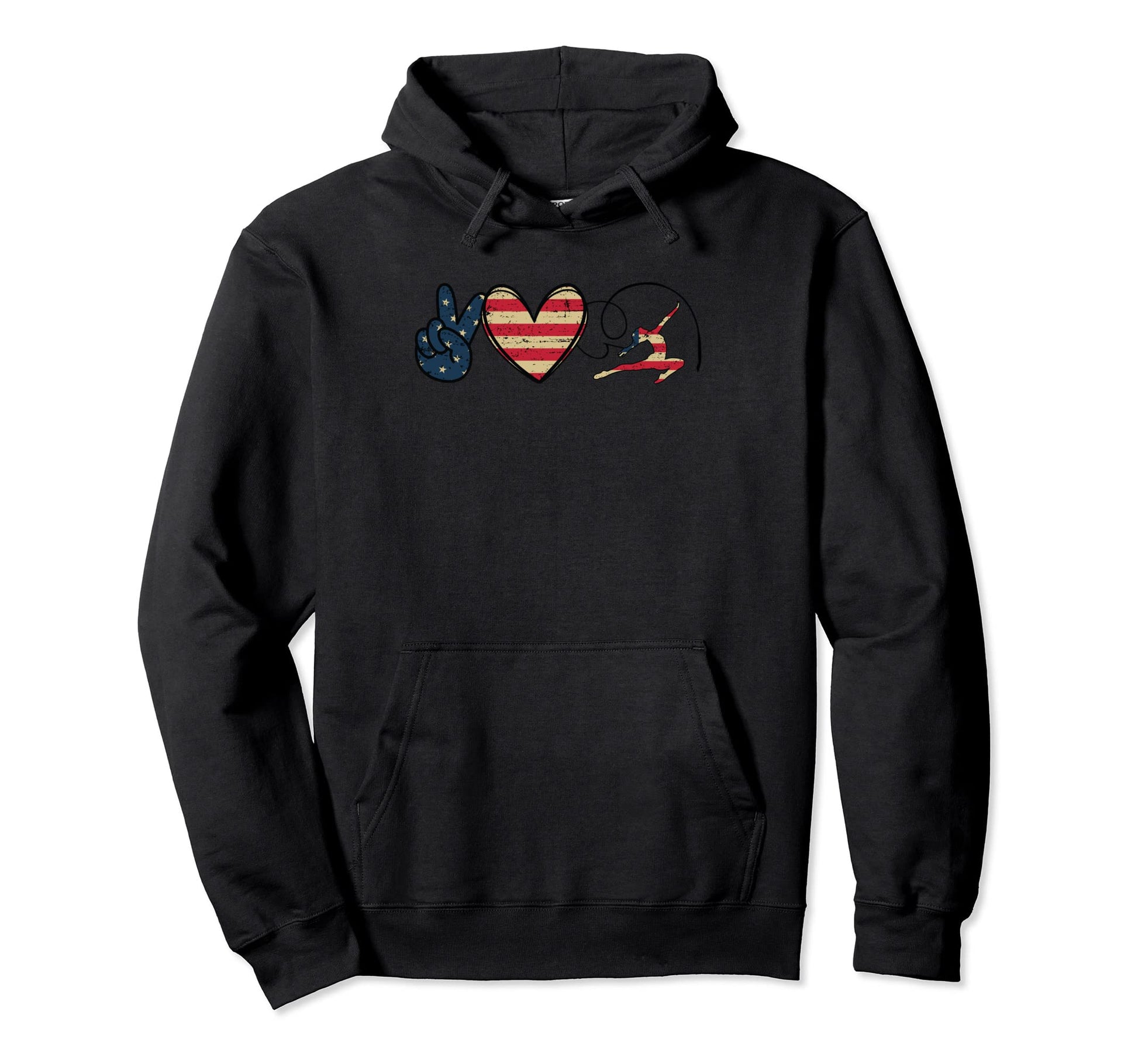 Peace Love Gymnastics Leopard Hoodie - Casual Everyday Wear for Adults - T-Shirt, Sweatshirt, Hoodie