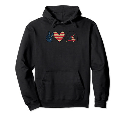 Peace Love Gymnastics Leopard Hoodie - Casual Everyday Wear for Adults - T-Shirt, Sweatshirt, Hoodie