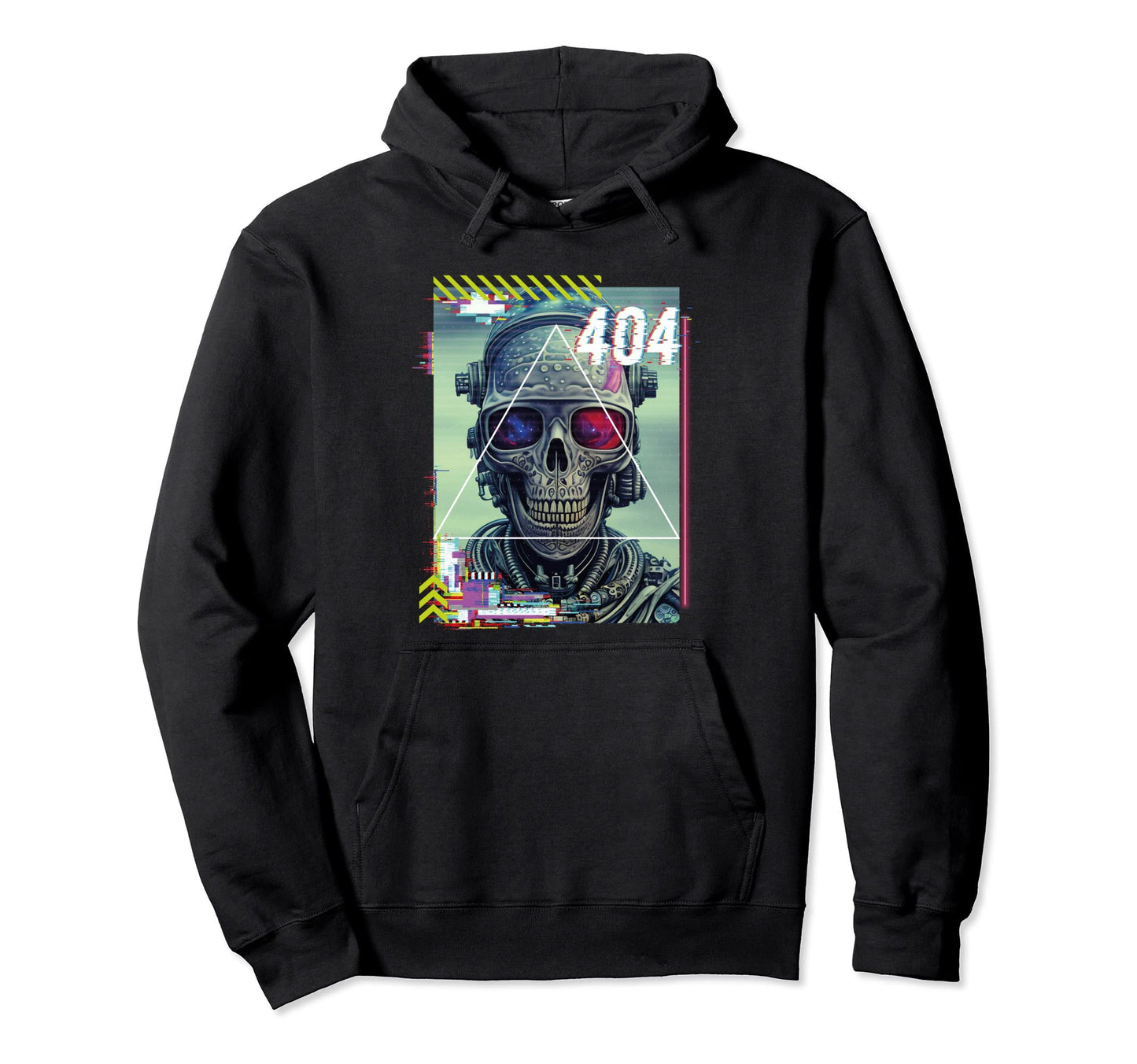 Futuristic Cyber Skull Punk Japanese Hoodie - Trendy Graphic for Adults - T-Shirt, Sweatshirt, Hoodie