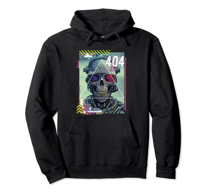 Futuristic Cyber Skull Punk Japanese Hoodie - Trendy Graphic for Adults - T-Shirt, Sweatshirt, Hoodie