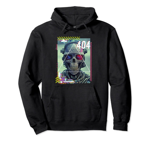 Futuristic Cyber Skull Punk Japanese Hoodie - Trendy Graphic for Adults - T-Shirt, Sweatshirt, Hoodie