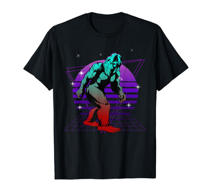 Synthwave Vaporwave Sunset Bigfoot T-Shirt - Streetwear Style Men Women - T-Shirt, Sweatshirt, Hoodie