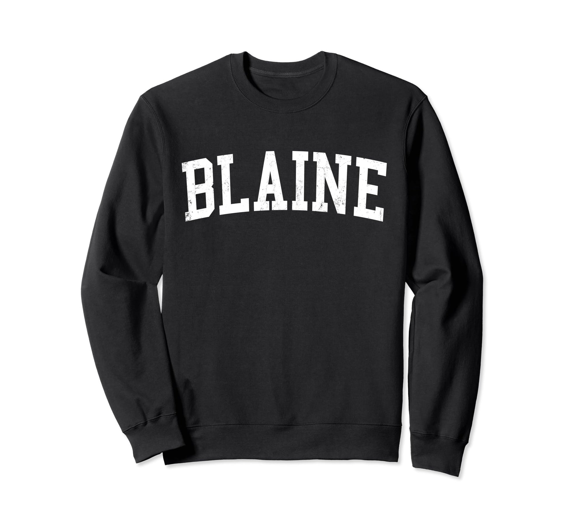 Blaine Mn Distressed White Sweatshirt - Casual Everyday Wear Men Women - T-Shirt, Sweatshirt, Hoodie