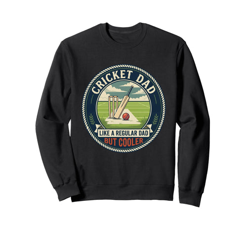 Cricket Dad Batsman Bat Ball Pitch Sweatshirt - Minimalist Print Men Women - T-Shirt, Sweatshirt, Hoodie