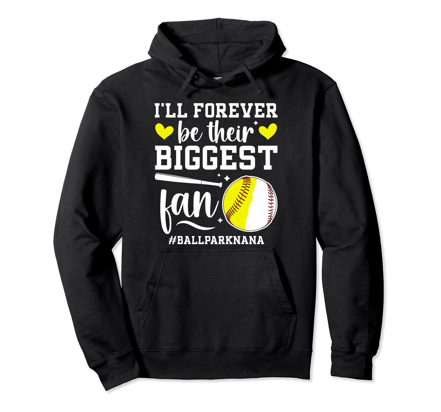 Their Biggest Fan Ballpark Nana Softball Hoodie - Graphic Print Men Women - T-Shirt, Sweatshirt, Hoodie