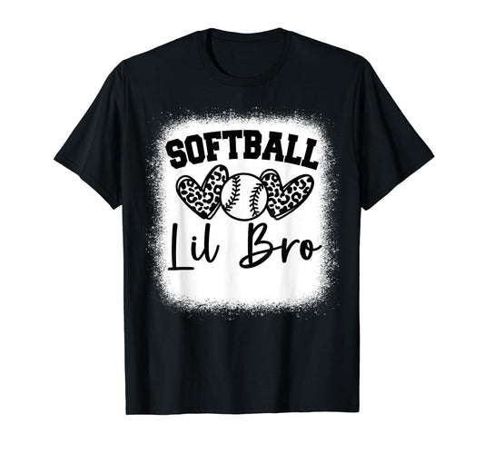 Personalized Baseball Heart Lil Bro T-Shirt - Graphic Print for Adults - T-Shirt, Sweatshirt, Hoodie
