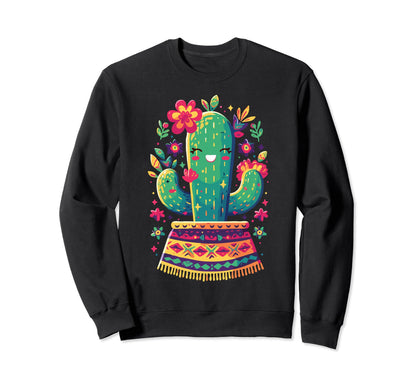 Happy Cactus Serape Succulent Plant Sweatshirt - Trendy Graphic for Adults - T-Shirt, Sweatshirt, Hoodie
