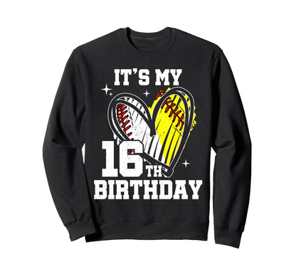 Its My 16Th Birthday Baseball Sweatshirt - Minimalist Print Men Women - T-Shirt, Sweatshirt, Hoodie