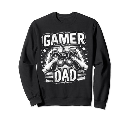 Gamer Dad Game Controller Gaming Sweatshirt - Minimalist Print for Adults - T-Shirt, Sweatshirt, Hoodie
