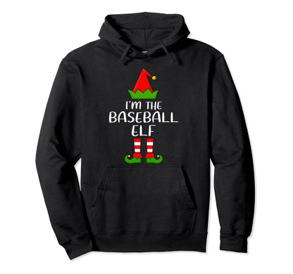 Matching Family Group Im Baseball Elf Hoodie - Graphic Print for Adults - T-Shirt, Sweatshirt, Hoodie