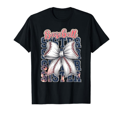 Baseball Sister Coquette Bow T-Shirt - Aesthetic Graphic Unisex - T-Shirt, Sweatshirt, Hoodie