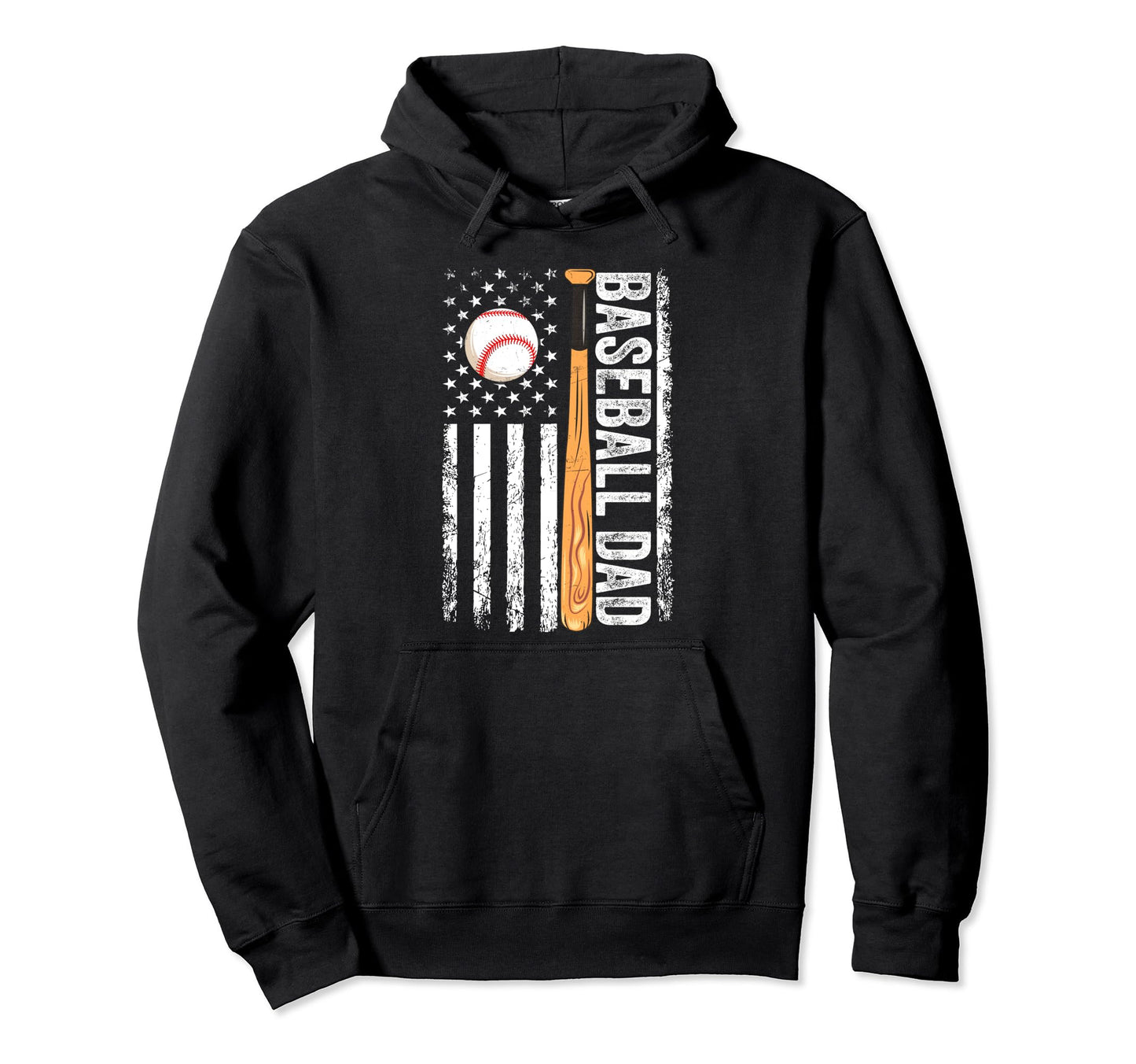 Baseball Dad Usa Flag Father Day Hoodie - Aesthetic Graphic for Adults - T-Shirt, Sweatshirt, Hoodie