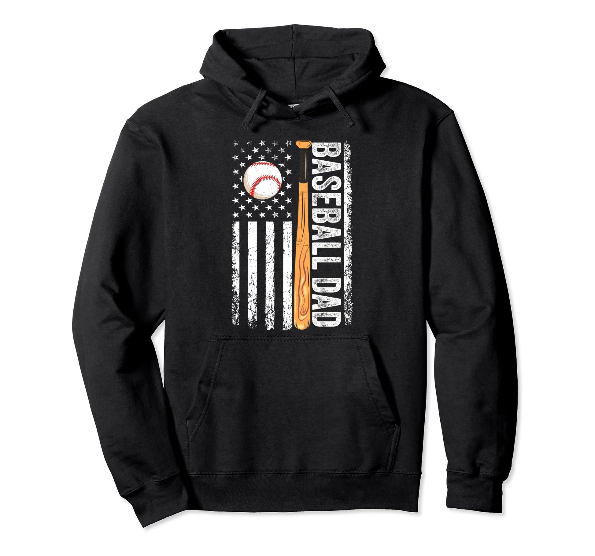 Baseball Dad Usa Flag Father Day Hoodie - Aesthetic Graphic for Adults - T-Shirt, Sweatshirt, Hoodie