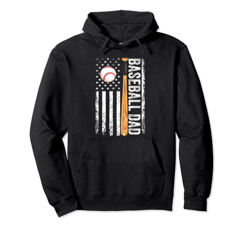 Baseball Dad Usa Flag Father Day Hoodie - Aesthetic Graphic for Adults - T-Shirt, Sweatshirt, Hoodie