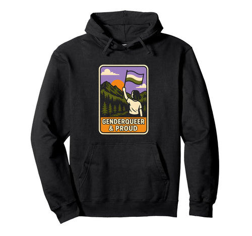 Genderqueer Proud Rainbow Lgbtq Hoodie - Graphic Print for Adults - T-Shirt, Sweatshirt, Hoodie