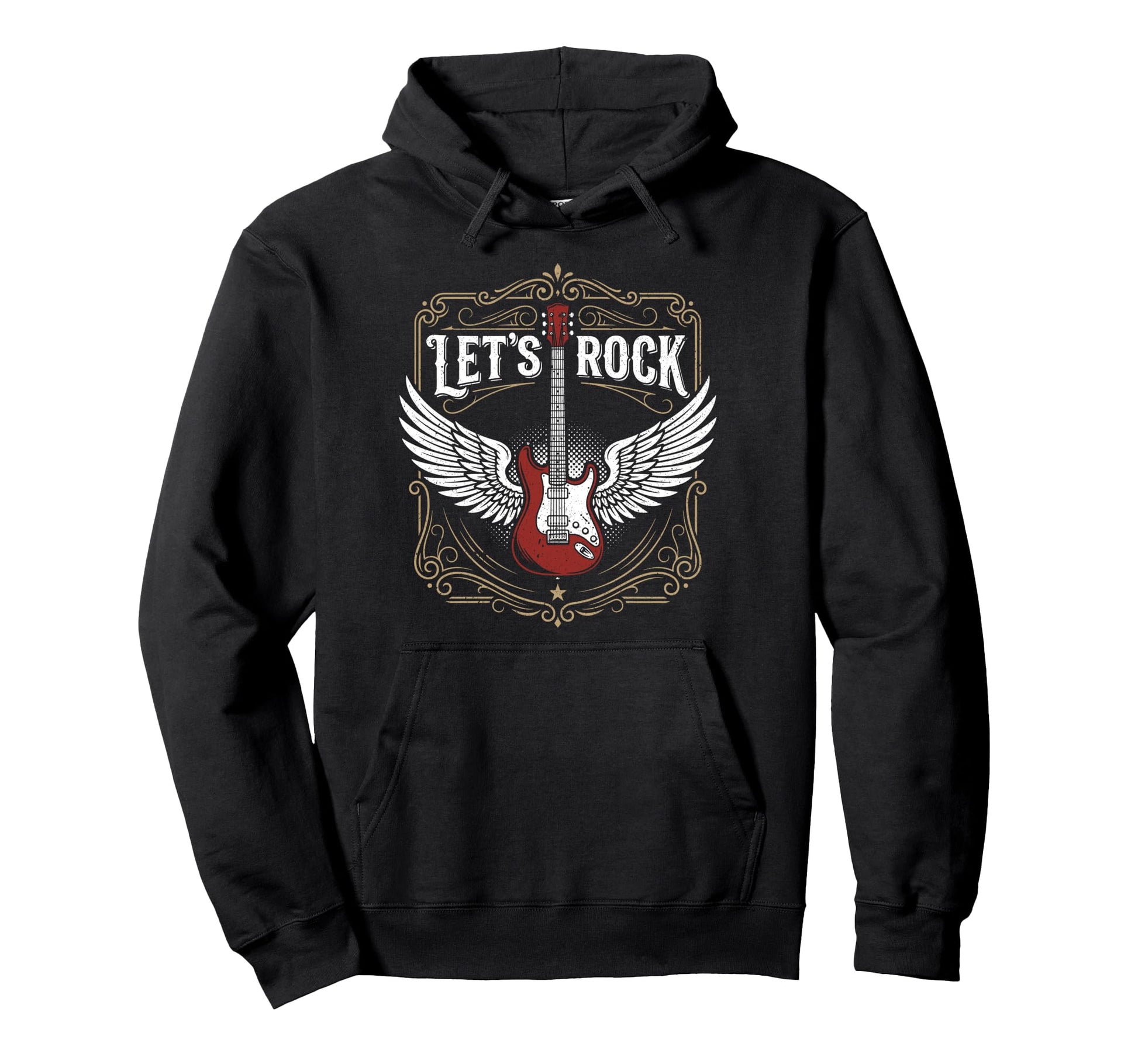 Lets Rock Electric Guitar Rock Band Hoodie - Streetwear Style Men Women - T-Shirt, Sweatshirt, Hoodie